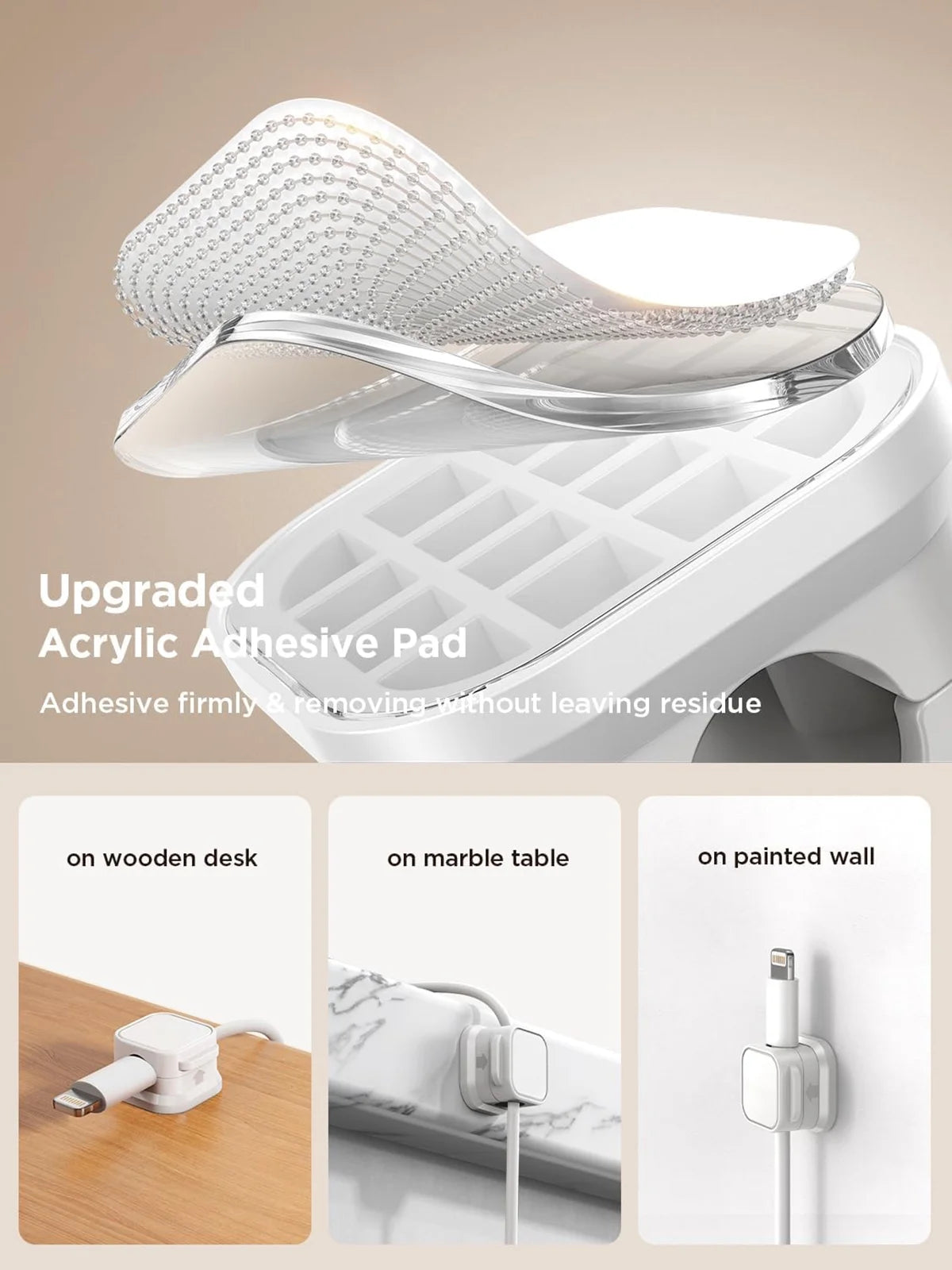 Mini Magnetic Cable Clips - Cord Organizer for Home, Office, Desk, Car, and More (Set of 6)