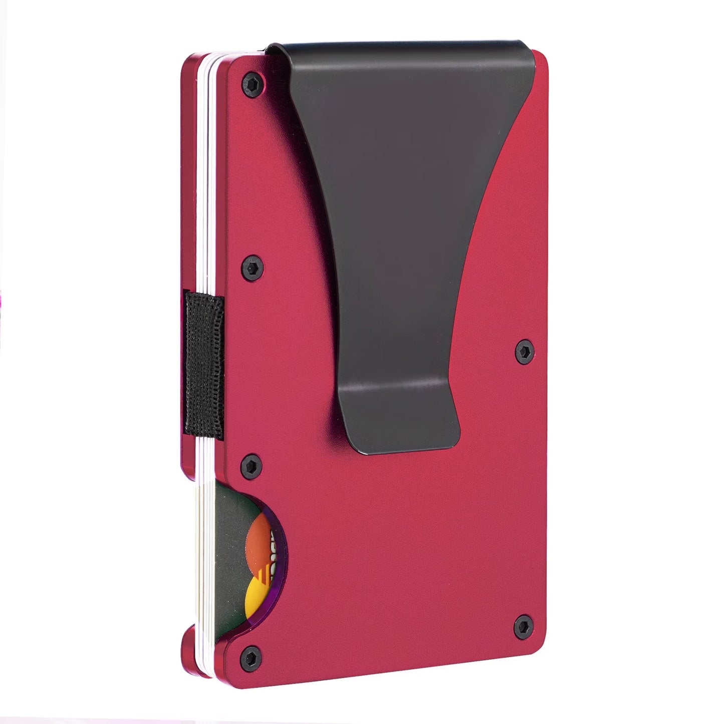 NKZNKZ Men's Aluminum Metal Slim Wallet - RFID Blocking Credit Card Holder in Black