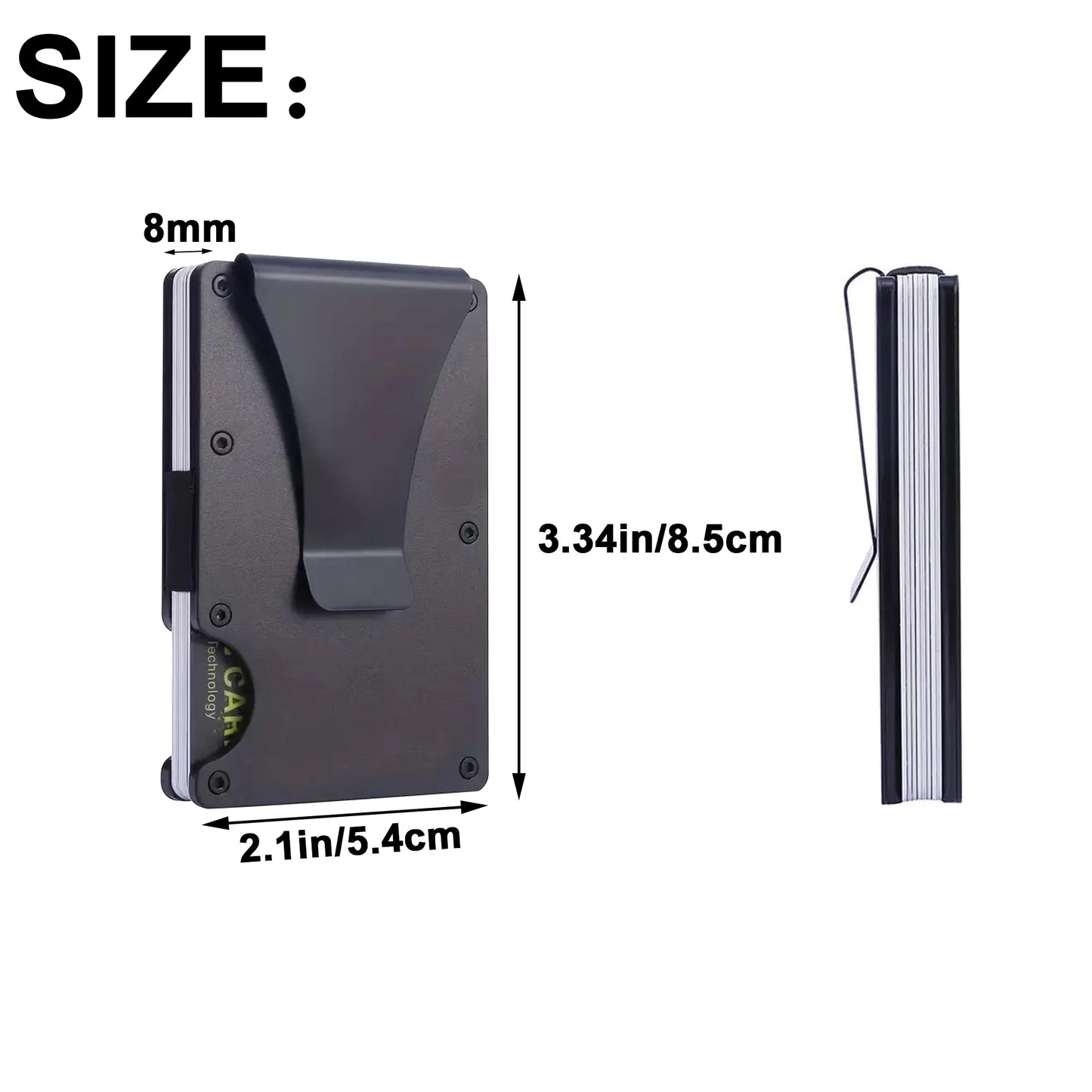NKZNKZ Men's Aluminum Metal Slim Wallet - RFID Blocking Credit Card Holder in Black