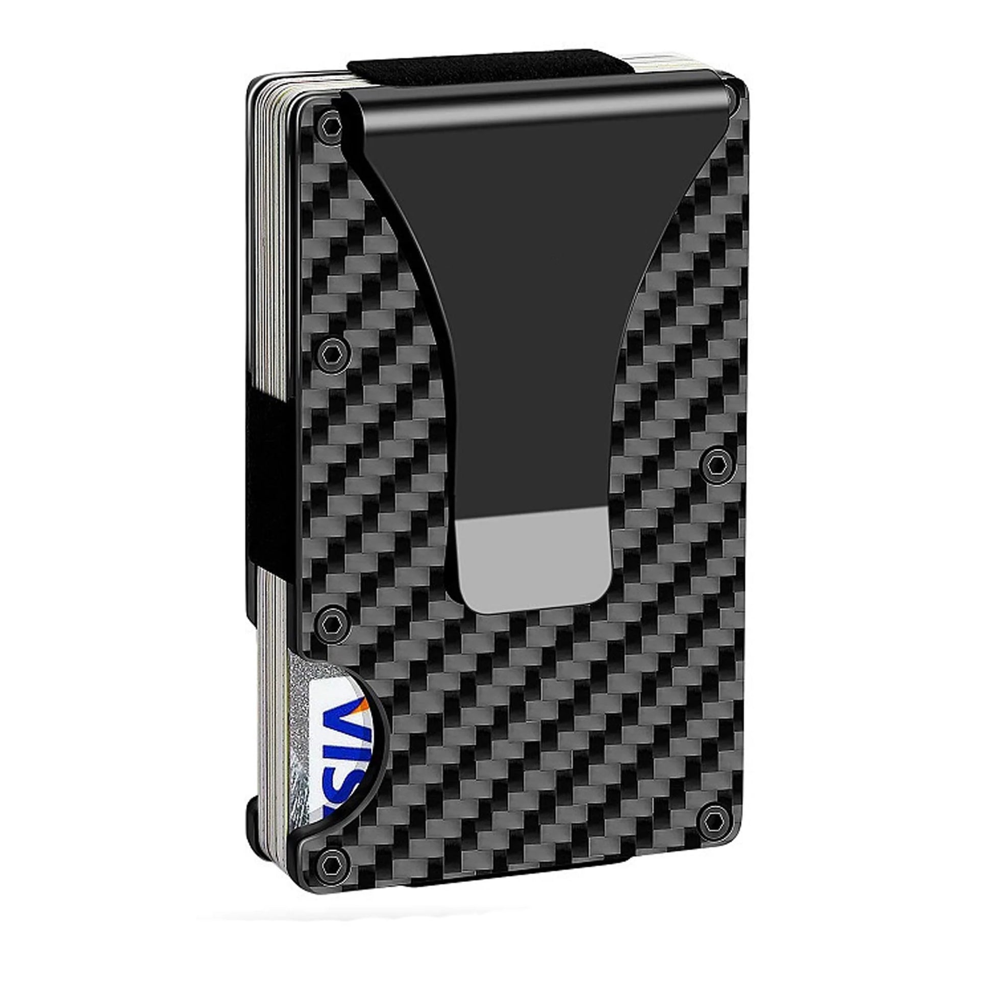 NKZNKZ Men's Aluminum Metal Slim Wallet - RFID Blocking Credit Card Holder in Black