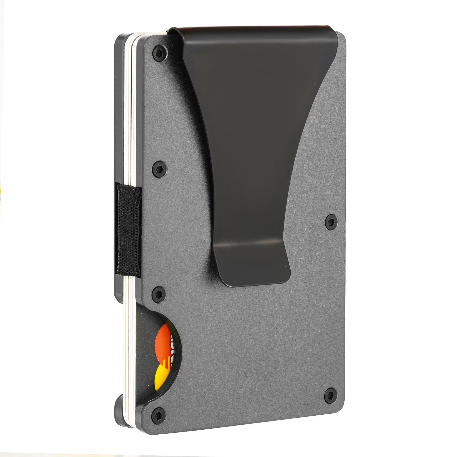 NKZNKZ Men's Aluminum Metal Slim Wallet - RFID Blocking Credit Card Holder in Black