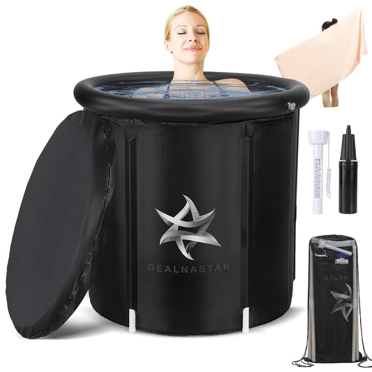 DEALNASTAR Inflatable Portable Ice Bath Tub, 88 Gallon Cold Plunge for Athletes - Durable Design for Indoor and Outdoor Use